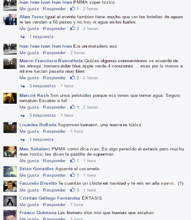 "Charla" sobre el tema en un grupo de Facebook